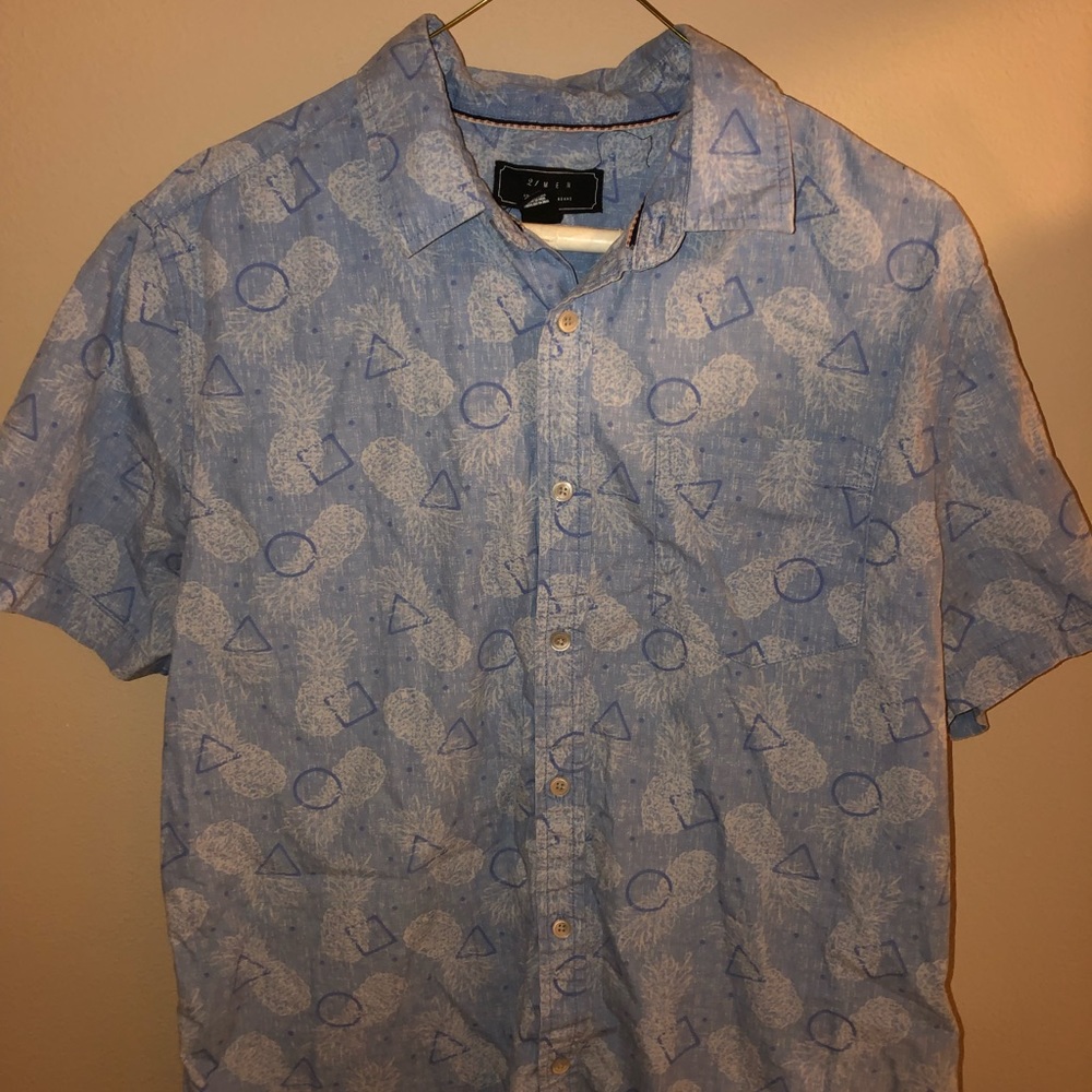 21 Men Pineapple Button Down Shirt